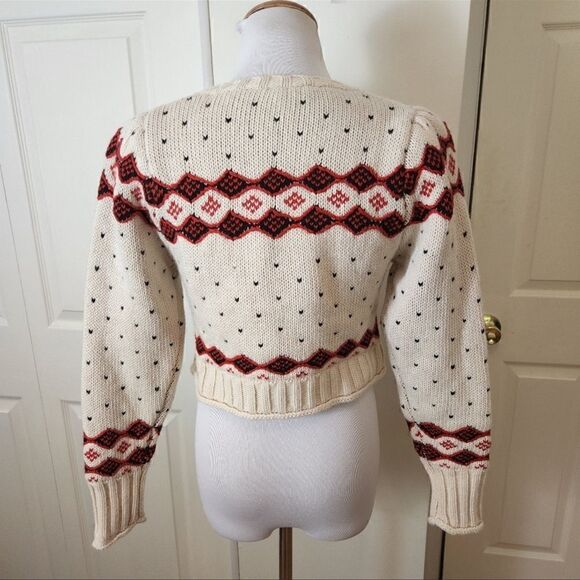Zara Fair Isle Crop Sweater Small - Picture 5 of 8
